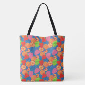 Farbenfrohe Sommerfrucht Muster auf Deep Blue Tasche (Rückseite)