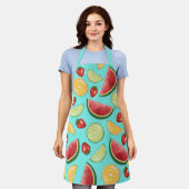 Farbenfrohe Sommerfrüchte Melon Zitrus Erdbeere Schürze (Getragen)