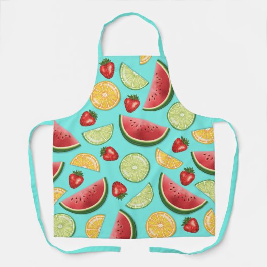Farbenfrohe Sommerfrüchte Melon Zitrus Erdbeere Schürze (Vorderseite)