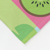 Farbenfrohe Sommerfrüchte Rosa-Gelb-Mosaik Fleecedecke (Ecke)