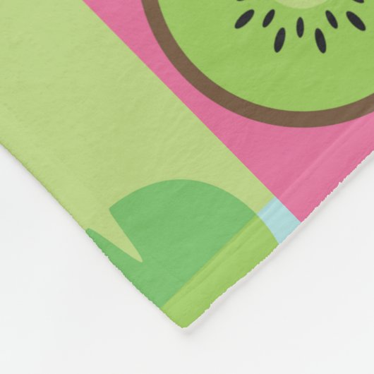 Farbenfrohe Sommerfrüchte Rosa-Gelb-Mosaik Fleecedecke (Ecke)