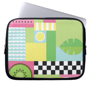 Farbenfrohe Sommerfrüchte Rosa-Gelb-Mosaik Laptopschutzhülle