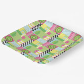 Farbenfrohe Sommerfrüchte Rosa-Gelb-Mosaik Pappteller (Gewinkelt)