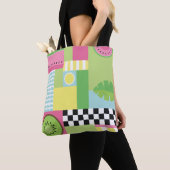 Farbenfrohe Sommerfrüchte Rosa-Gelb-Mosaik Tasche (Von Nahem)