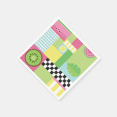 Farbenfrohe Sommerfrüchte rosa, grün, blau Serviette (Ecke)