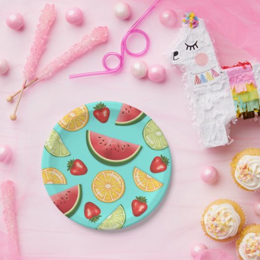 Farbenfrohe Sommerfrüchte Teatro Sociale Bellinzon Pappteller (Party)