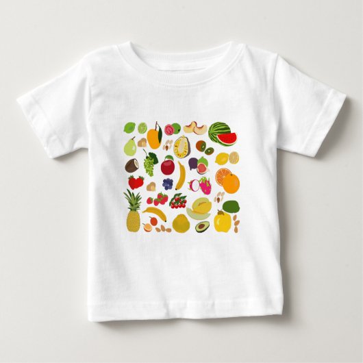 Farbenfrohe Sommerfruchtmuster Baby T-shirt (Vorderseite)