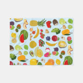 Farbenfrohe Sommerfruchtmuster Fleecedecke (Vorderseite (Horizontal))