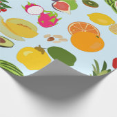 Farbenfrohe Sommerfruchtmuster Geschenkpapier (Ecke)