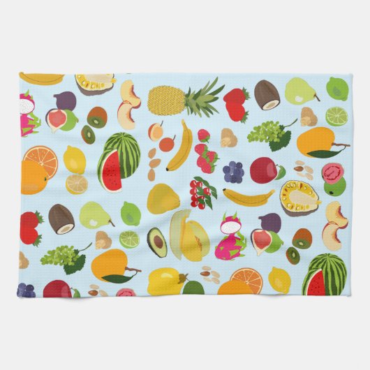 Farbenfrohe Sommerfruchtmuster Geschirrtuch (Horizontal)