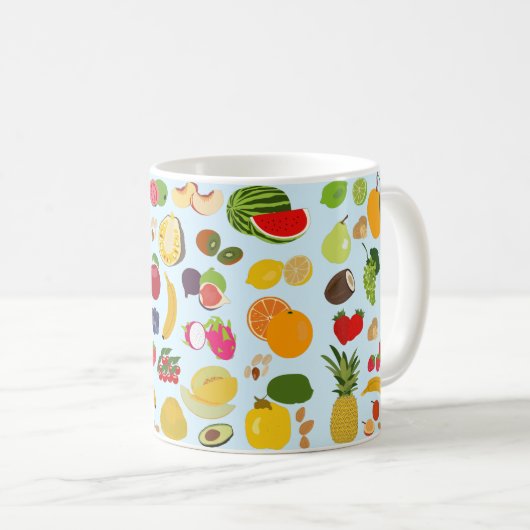 Farbenfrohe Sommerfruchtmuster Kaffeetasse (VorderseiteRechts)