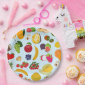 Farbenfrohe Sommerfruchtmuster Pappteller (Party)