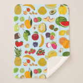 Farbenfrohe Sommerfruchtmuster Sherpadecke (Vorderseite)