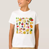 Farbenfrohe Sommerfruchtmuster T-Shirt (Vorderseite)