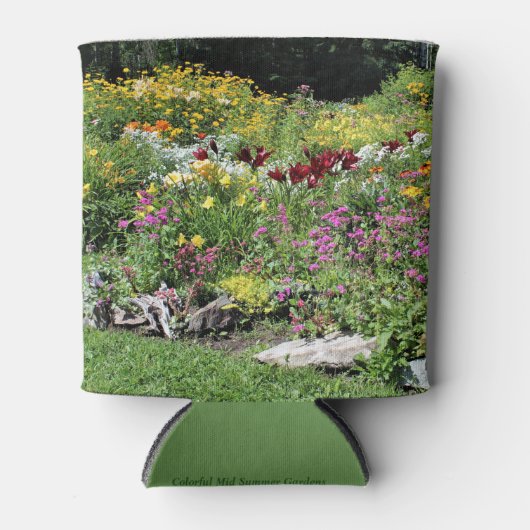Farbenfrohe Sommergärten Dosenkühler (Vorderseite)