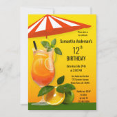 Farbenfrohe Sommergarten Geburtstag Einladung (Vorderseite)