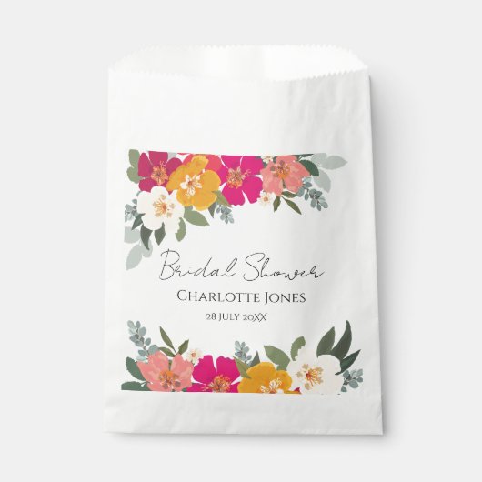 Farbenfrohe Sommergarten Helle Blumendusche Geschenktütchen (Vorderseite)