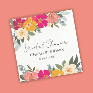 Farbenfrohe Sommergarten Helle Blumendusche Serviette