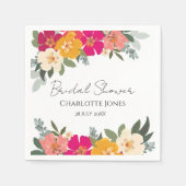 Farbenfrohe Sommergarten Helle Blumendusche Serviette (Vorderseite)