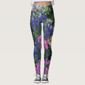 Farbenfrohe Sommergarten Leggings (Vorderseite)