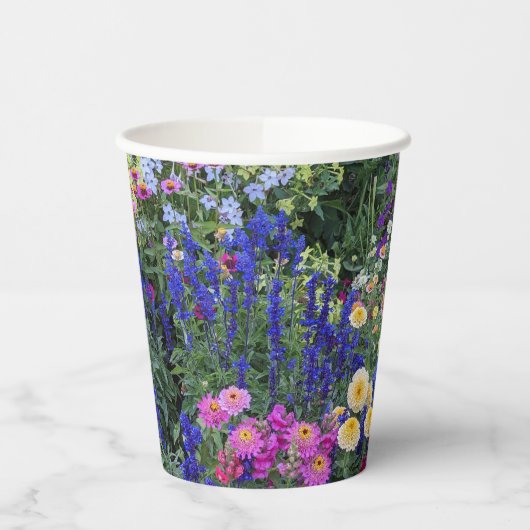 Farbenfrohe Sommergarten Pappbecher (Links)