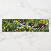 Farbenfrohe Sommergärten Wasserflaschenetikett (Einzelnes Label)