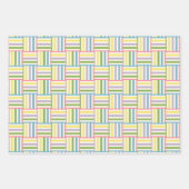 Farbenfrohe, sommergestreifte Blockmuster Geschenkpapier Set (Vorderseite 3)