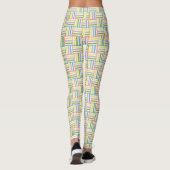 Farbenfrohe, sommergestreifte Blockmuster Leggings (Rückseite)