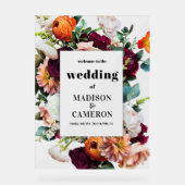 farbenfrohe Sommerhochzeit-Blume Acrylschild (Vorderseite)