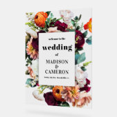 farbenfrohe Sommerhochzeit-Blume Acrylschild (Winkel)