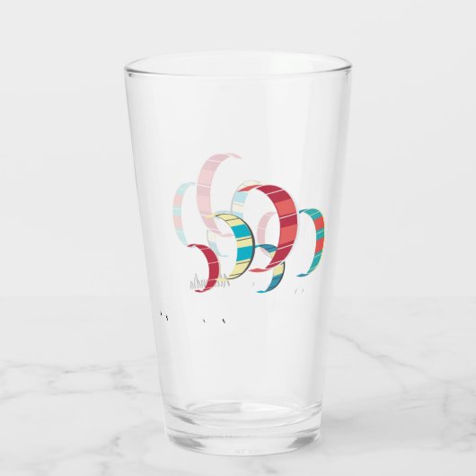 Farbenfrohe Sommerkitesurfing Glas (Rückseite)