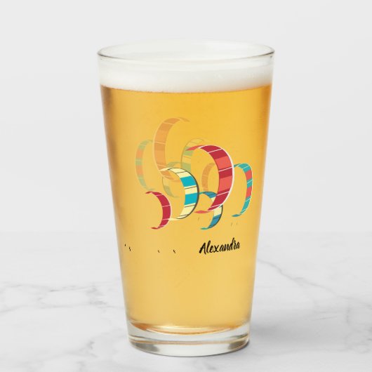 Farbenfrohe Sommerkitesurfing Glas (Vorne (Gefüllt))