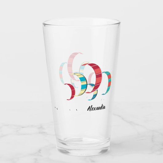 Farbenfrohe Sommerkitesurfing Glas (Vorderseite)