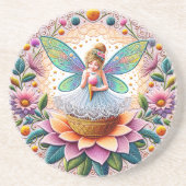 Farbenfrohe Sommerkleidung Blume und Eiscreme Getränkeuntersetzer (Vorne)