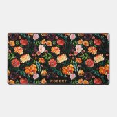 Farbenfrohe Sommerkollektive auf schwarzen Blume Schreibtischunterlage (Vorderseite)