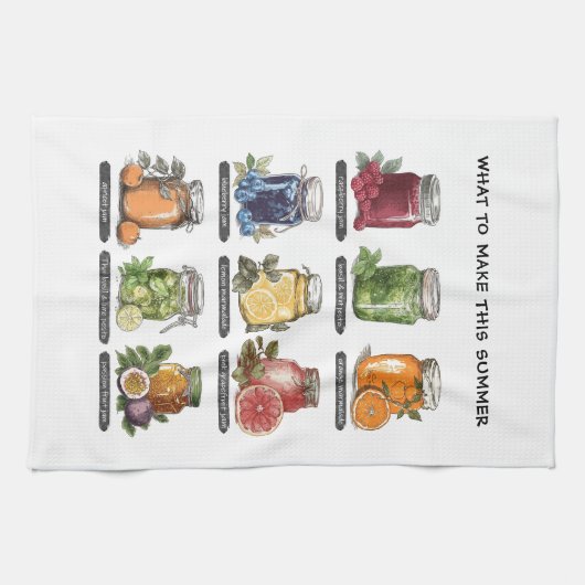 Farbenfrohe Sommerkollektüre Frucht Marmelade Maso Geschirrtuch (Horizontal)