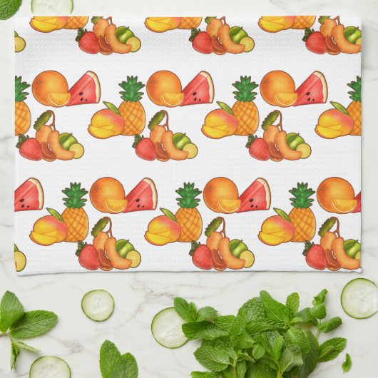 Farbenfrohe Sommerküche Geschirrtuch (Gefaltet)