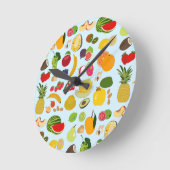 Farbenfrohe Sommerküche Runde Wanduhr (Winkel)