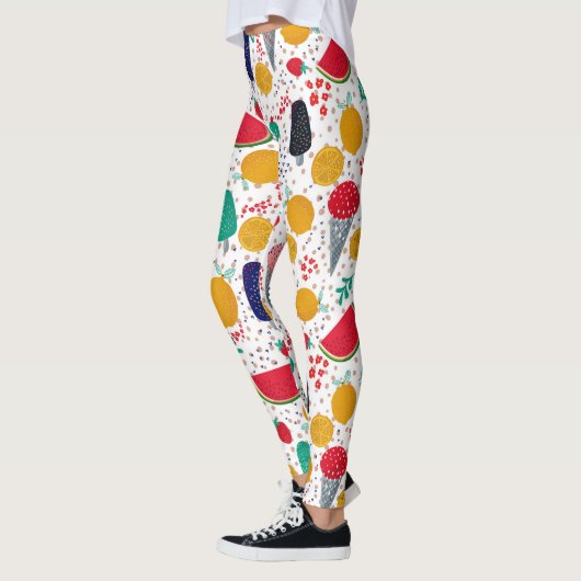 Farbenfrohe Sommerküche und Blume Leggings (Links)