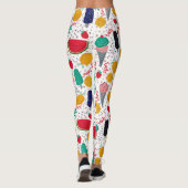 Farbenfrohe Sommerküche und Blume Leggings (Rückseite)