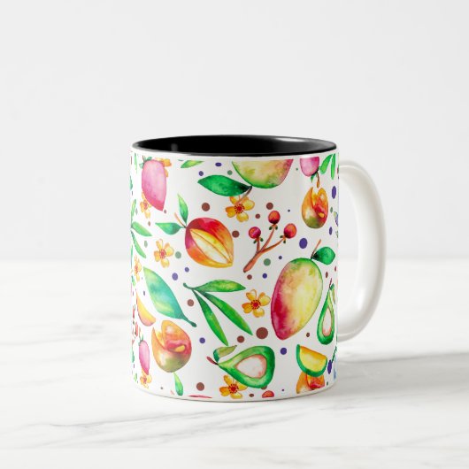Farbenfrohe Sommerkulturen Zweifarbige Tasse (VorderseiteRechts)