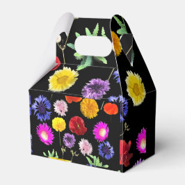 farbenfrohe Sommerkurse auf schwarzem Hintergrund Geschenkschachtel