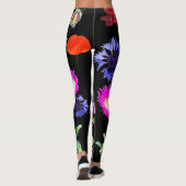 farbenfrohe Sommerkurse auf schwarzem Hintergrund Leggings (Rückseite)