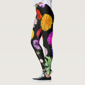 farbenfrohe Sommerkurse auf schwarzem Hintergrund Leggings (Links)