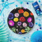 farbenfrohe Sommerkurse auf schwarzem Hintergrund Pappteller (Party)