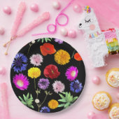 farbenfrohe Sommerkurse auf schwarzem Hintergrund Pappteller (Party)