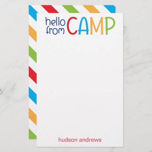 Farbenfrohe Sommerlager Personalisiert Stationieru Briefpapier (Vorne/Hinten)