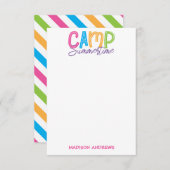 Farbenfrohe Sommerlager Personalisierte Mitteilung Dankeskarte (Vorne/Hinten)