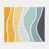 Farbenfrohe sommerliche Retrowellen Fleecedecke (Vorderseite (Horizontal))