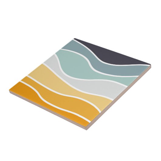 Farbenfrohe sommerliche Retrowellen Fliese (Seite)